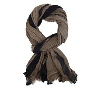 Ella Jonte Élégante écharpe en coton beige marron moderne pour homme, beige, taille unique