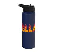 Ella On Fire Nom Word Art - Jolie flamme personnalisée Stainless Steel Insulated Water Bottle