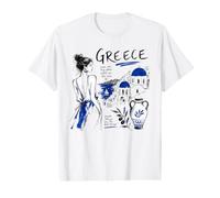 Ellada Grèce Classique Bleu Blanc Drapeau Racine Grèce Cool Grèce T-Shirt Graphique avec Valeur