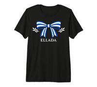 Ellada Noeud Grèce Bleu Blanc rameaux d'olivier T-Shirt Haut de Gamme
