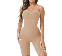 Ellareese Body gainant pour femme sans bretelles invisible post-chirurgie vêtements de compression contrôle du ventre, beige, L