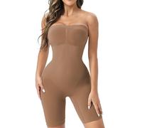 Ellareese Body gainant pour femme sans bretelles invisible post-chirurgie vêtements de compression contrôle du ventre, café, M