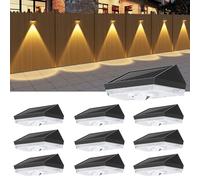ELLASAY Lampe Solaire Exterieur Applique: Lot De 10 LED lumiere Murale Jardin - IP65 Étanche Avec avec 10 luminaire Modes - Éclairage coloré Puissant Pour Clôture Patio Terrasse Cour