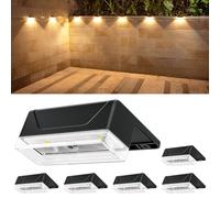 ELLASAY Lampe Solaire Exterieur Applique: Lot De 6 LED lumiere Murale Jardin - IP65 Étanche Avec 8 luminaire Modes - Éclairage coloré Puissant Pour Clôture Patio Terrasse Cour