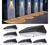 ELLASAY Lampe Solaire Exterieur Applique: Lot De 6 LED lumiere Murale Jardin - IP65 Étanche Avec avec 10 luminaire Modes - Éclairage coloré Puissant Pour Clôture Patio Terrasse Cour