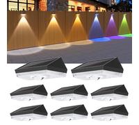ELLASAY Lampe Solaire Exterieur Applique: Lot De 8 LED lumiere Murale Jardin - IP65 Étanche Avec avec 10 luminaire Modes - Éclairage coloré Puissant Pour Clôture Patio Terrasse Cour