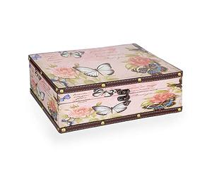 ELLDOO Boîte de rangement décorative en bois et cuir synthétique pour bijoux, bijoux, photos, souvenirs rectangulaires pour filles et femmes