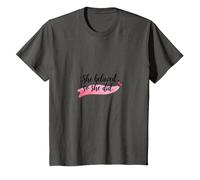 Elle a cru et a Fait Une Source d'inspiration pour l'émancipation des Femmes T-Shirt, Enfant, Asphalte, 2 Ans