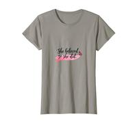 Elle a cru et a Fait Une Source d'inspiration pour l'émancipation des Femmes T-Shirt, Femme, Ardoise, 3XL