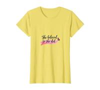 Elle a cru et a Fait Une Source d'inspiration pour l'émancipation des Femmes T-Shirt, Femme, Citron, S