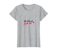 Elle a cru et a Fait Une Source d'inspiration pour l'émancipation des Femmes T-Shirt, Femme, Gris Chiné, M