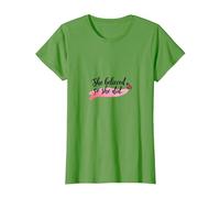 Elle a cru et a Fait Une Source d'inspiration pour l'émancipation des Femmes T-Shirt, Femme, Herbe, 3XL