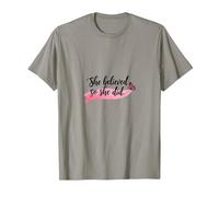 Elle a cru et a Fait Une Source d'inspiration pour l'émancipation des Femmes T-Shirt, Homme, Ardoise, M