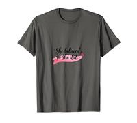 Elle a cru et a Fait Une Source d'inspiration pour l'émancipation des Femmes T-Shirt, Homme, Asphalte, M