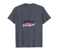 Elle a cru et a Fait Une Source d'inspiration pour l'émancipation des Femmes T-Shirt, Homme, Bleu Chiné, S