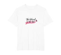 Elle a cru et a Fait Une Source d'inspiration pour l'émancipation des Femmes T-Shirt, Homme Grandes Tailles, Blanc, 3X Tall