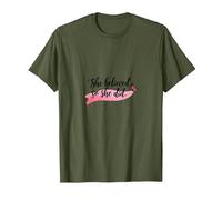 Elle a cru et a Fait Une Source d'inspiration pour l'émancipation des Femmes T-Shirt, Homme, Olive, M