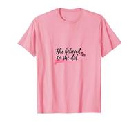 Elle a cru et a Fait Une Source d'inspiration pour l'émancipation des Femmes T-Shirt, Homme, Rose, XL
