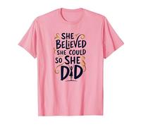 Elle a cru qu'elle Le pouvait, Alors Elle a Fait Quelque Chose d'inspirant T-Shirt, Homme, Rose, S