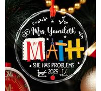Elle A des Problèmes De Mathématiques Christmas Hanging Verre Sapin Décoration D'Ornement De Noël avec Ficelle Décoration De Noël À Suspendre