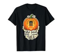 Elle a Dit Boo. Bague de fiançailles automnale I Mean Halloween Spooky L T-Shirt Graphique avec Valeur