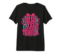 Elle a Dit Oui Alors Nous Avons Dit Tequila Bachelorette T-Shirt Haut de Gamme