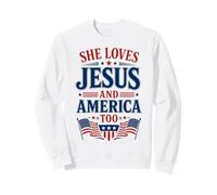 Elle Aime Jésus et l'Amérique Aussi. 4 Juillet, États-Unis Sweatshirt