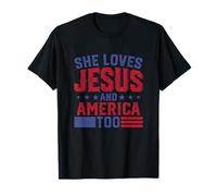 Elle aime Jésus et l'Amérique aussi 4 juillet T-Shirt