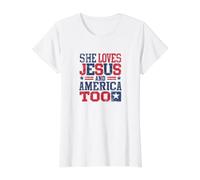 Elle Aime Jésus et l'Amérique Aussi T-Shirt Graphique avec Valeur