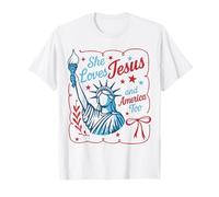 Elle aime Jésus et l'Amérique, un rétro chrétien trop patriotique T-Shirt