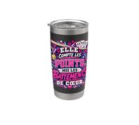 Elle Compte Les Points Moi Les Battements De Cœur Gobelet isotherme en acier inoxydable double paroi