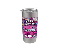 Elle Compte Les Points Moi Les Battements De Cœur Gobelet isotherme en acier inoxydable double paroi