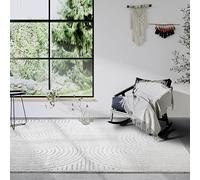Elle Decor ation Chappe Tapis de Salon, Moderne, à Poils Longs, Motif Moderne, Moelleux, Doux, bohème, pour Salon, Chambre à Coucher, Blanc crème, 80 x 120 cm