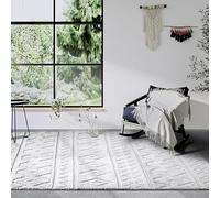 Elle Decor ation Itinerance Tapis de Salon Moderne, à Poils Longs, Motif Moderne, Moelleux, Doux, bohème, pour Salon, Chambre à Coucher, Blanc crème, 120 x 170 cm