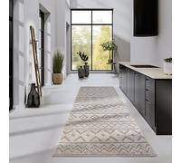 Elle Decor ation Itinerance Tapis de Salon Moderne, à Poils Longs, Motif Moderne, Moelleux, Doux, pour Salon, Chambre à Coucher, Chambre d'adolescent, Beige, 80 x 240 cm