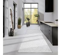 Elle Decor ation Perrotin Tapis de Salon Moderne, à Poils Longs, Motif Moderne, Moelleux, Doux, bohème, pour Salon, Chambre à Coucher, Blanc crème, 80 x 240 cm