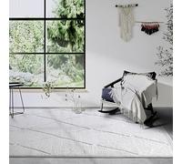Elle Decor ation Perrotin Tapis de Salon, Moderne, à Poils Longs, Motif Moderne, Moelleux, Doux, bohème, pour Salon, Chambre à Coucher, Blanc crème, 160 x 235 cm