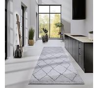 Elle Decor ation Perrotin Tapis de Salon Moderne, à Poils Longs, Motif Moderne, Moelleux, Doux, bohème, pour Salon, Chambre à Coucher, Gris Clair, 80 x 240 cm