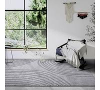 Elle Decor ation Tapis à Poils Longs - Tapis de Salon, Moderne, à Poils Longs, Motif Moderne, Moelleux, Doux, bohème, pour Salon, Chambre à Coucher, Gris Clair, 160 x 235 cm