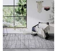 Elle Decor ation Tapis Artistique à Poils Longs, Moderne, à Poils Longs, Motif Moderne, Moelleux, Doux, bohème, pour Salon, Chambre à Coucher, Gris Clair, 80 x 120 cm
