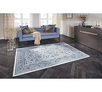 Elle Decor Keshan Tapis Oriental - Poils Courts - Look Vintage - Tapis Oriental Classique pour Salon, Salle à Manger, Couloir ou Chambre à Coucher - Bleu Saphir - 80 x 150 cm