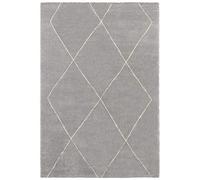 Elle Decor Massy Tapis à Poils Courts, Gris argenté, crème., 160 x 230 cm
