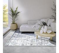 Elle Décor Saveh Tapis Classique antidérapant, à Poils Courts pour Chambre à Coucher, Salle à Manger, Salon, Couloir, Cuisine - Bleu crème, 80 x 150 cm