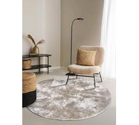 ELLE Decoration Calida Tapis Rond, à Poils Longs, Moelleux, uni, Doux, Facile d'entretien, pour Salon, Salle à Manger, Chambre à Coucher, Chambre d'enfant, crème, 160 cm