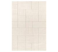 ELLE Decoration Castres Tapis de salon Moderne et Moelleux à Poils Courts - Aspect Scandi - Effet Profond - Moderne - Doux - pour salon, Chambre, Cuisine ou Salle à Manger - Crème - 160 x 230 cm