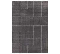 ELLE Decoration Glow Tapis Moderne à Poils Courts et Moelleux, Look scandinave, Effet Profond, Moderne, Doux, pour salon, Chambre à Coucher, Cuisine ou Salle à Manger, Gris foncé, 160 x 230 cm