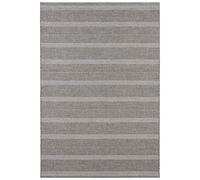 Elle Decoration Laon Tapis d'intérieur et d'extérieur 80 x 150 cm - Look fait à la main Design moderne tissé plat - Résistant aux intempéries pour terrasse, balcon, salon, cuisine, bureau et chambre à coucher en gris, 80 x 150 cm