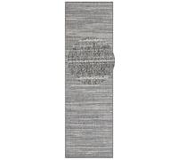 ELLE Decoration Mèlange Tapis réversible en Tissu Plat - Design Moderne chiné - Robuste - Facile d'entretien - Balcon, terrasse, Jardin, Salon, Bureau, Chambre à Coucher, Argent, 80 x 250 cm