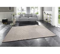 Elle Decoration Panglao Tapis Moderne à Poils Longs, Moelleux, très Profond, Style Skandi Boho, Vagues, pour Salon, Chambre à Coucher, Cuisine, Couloir Beige crème, 160 x 230 cm