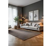 ELLE Decoration Tapis Design Dolomite Tapis de Salon Moderne, à Poils Courts, Motif à Rayures, Doux, Glamour, Effet Brillant pour Salon, Chambre à Coucher, Couloir, crème/Anthracite, 120 x 170 cm